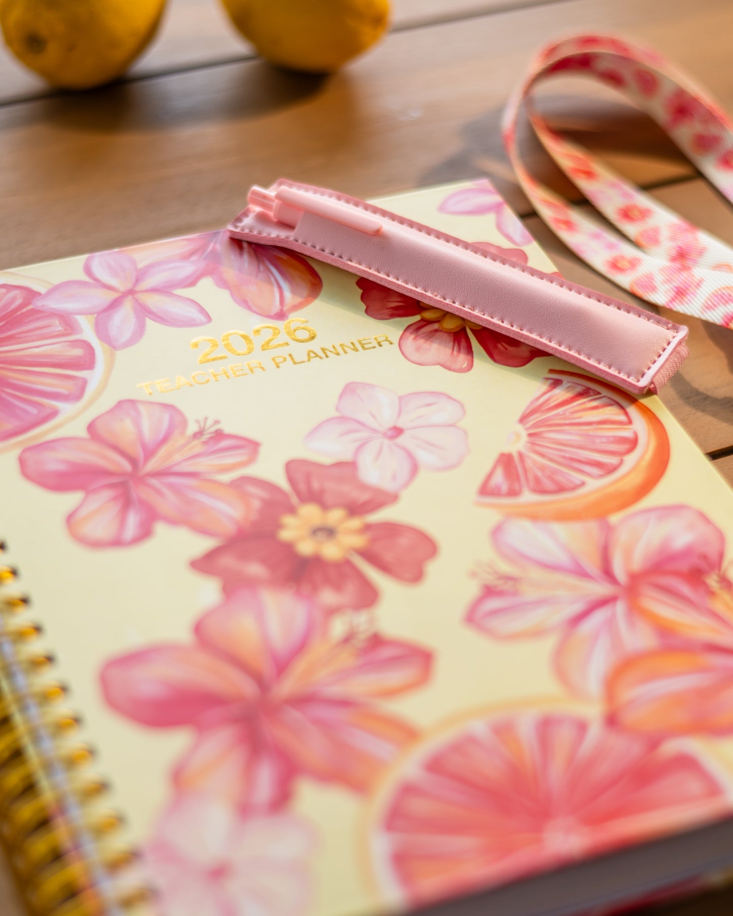 Pink Elastic Pen Holder Bookmark