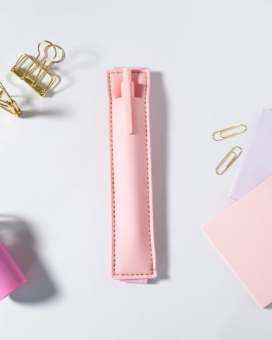 Pink Elastic Pen Holder Bookmark