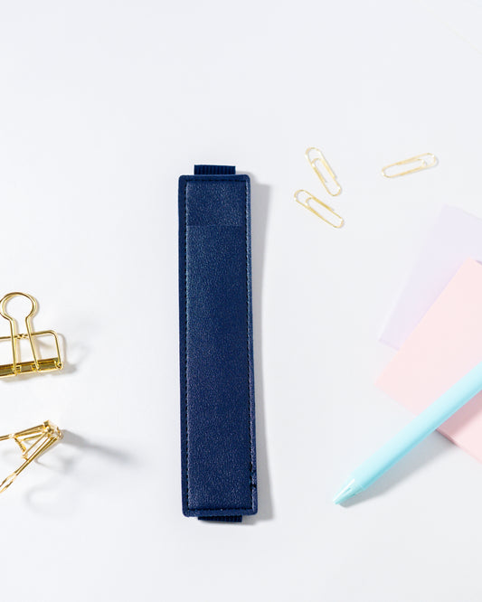 Navy Elastic Pen Holder Bookmark