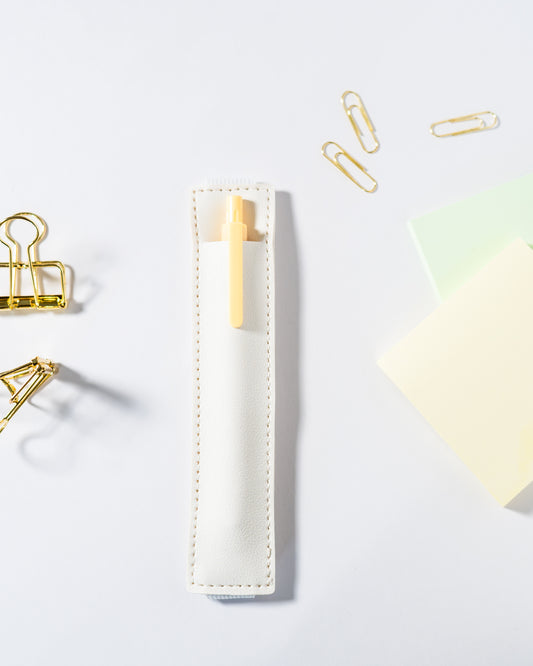 White Elastic Pen Holder Bookmark