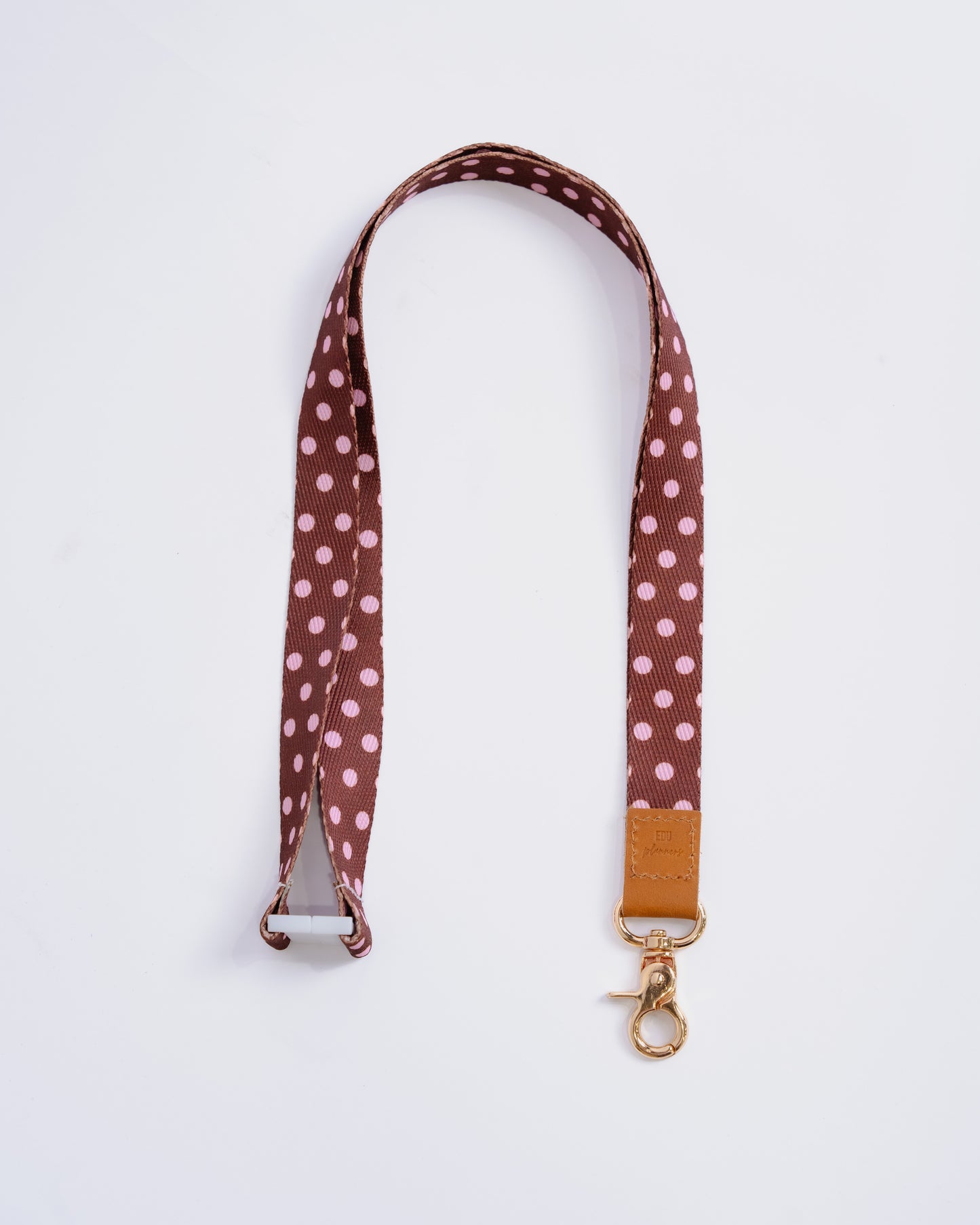 Pre-Order Brown & Pink Polka Dot Lanyard