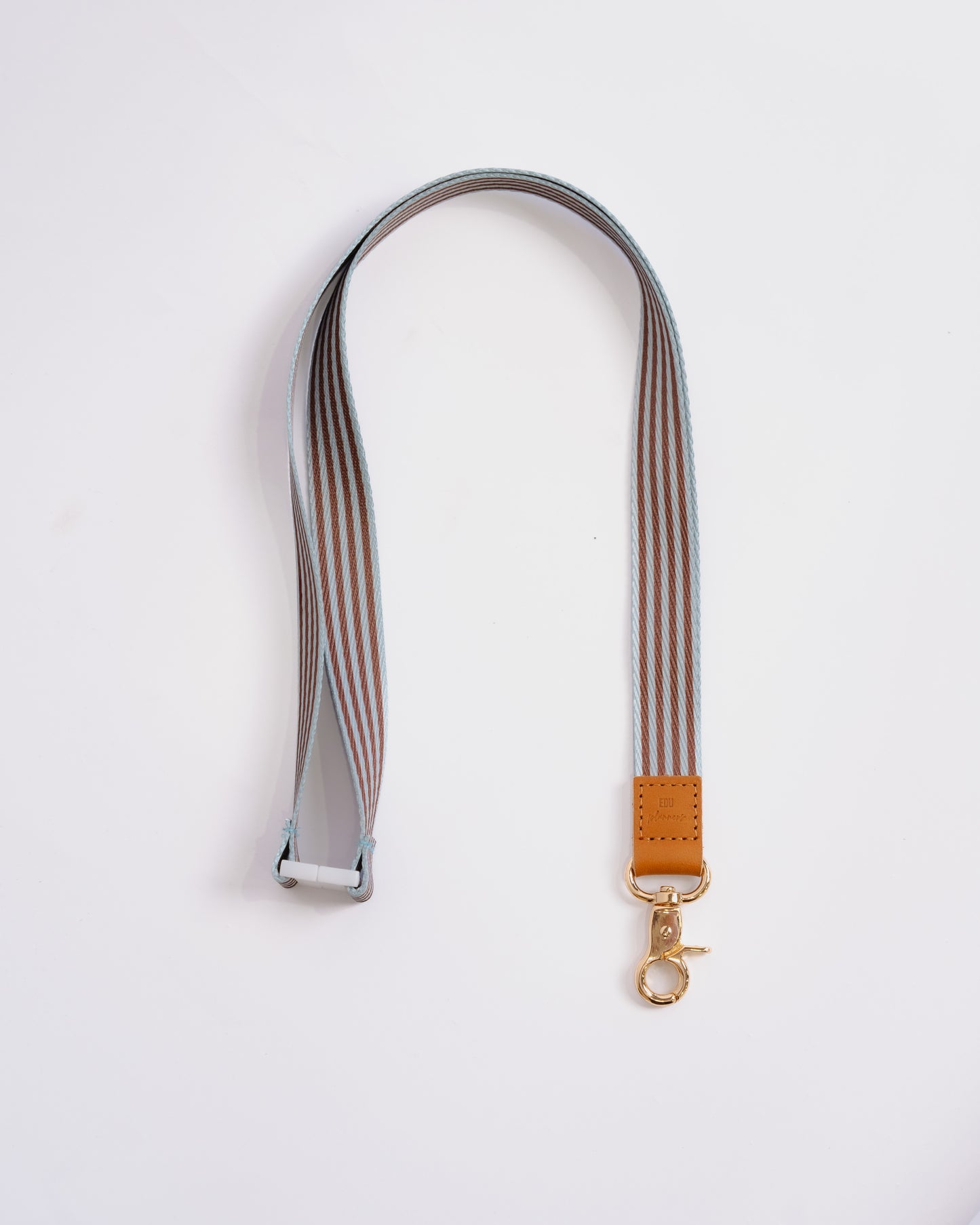 Pre-Order Brown & Blue Stripe Lanyard