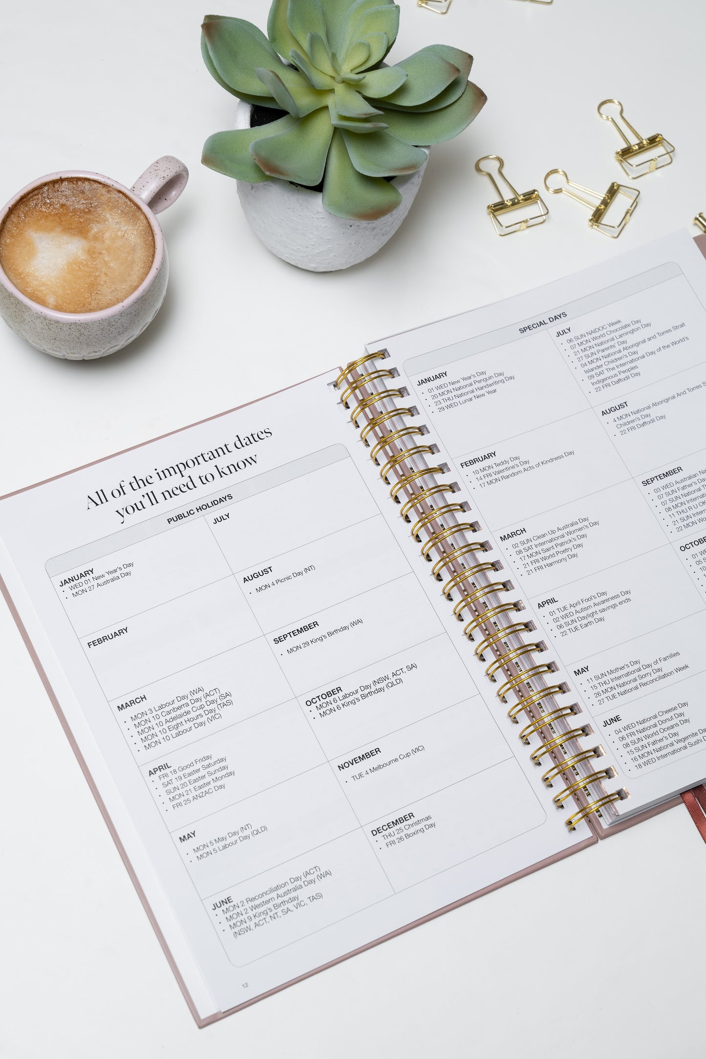 Latte 2025 Weekly Teacher Planner